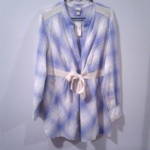 Venezia Lane Bryant Tie Front Tunic Top Size 18/20